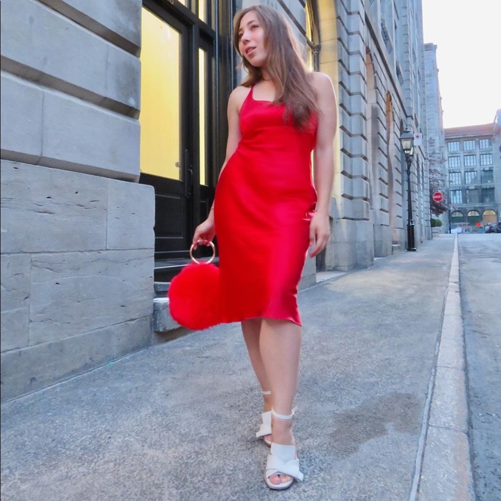 SOLD🤩 Midi Satin Shiny Slip Dress - Picture 3 of 5